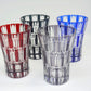 Drinkware, Tumbler, Vertical checkered pattern, Blue - Hidetaka Shimizu, Edo kiriko cut glass