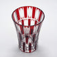 杯子 平底杯 纵细市松纹 红色 清水秀高 江户切子 玻璃