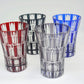 Drinkware, Tumbler, Vertical checkered pattern, Red - Hidetaka Shimizu, Edo kiriko cut glass