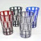 Drinkware, Tumbler, Vertical checkered pattern, Purple - Hidetaka Shimizu, Edo kiriko cut glass