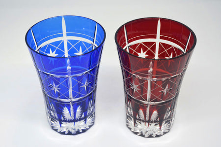 Drinkware, Pair tumbler, New night sky Star - Hidetaka Shimizu, Edo kiriko cut glass