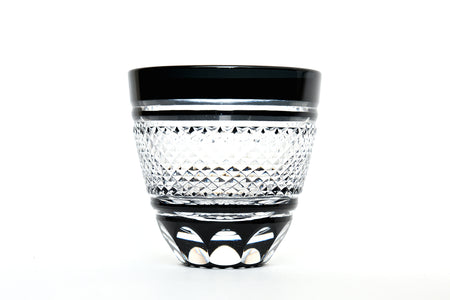 Drinking vessel, Large sake cup, Nanako, Black - Hidetaka Shimizu, Edo kiriko cut glass