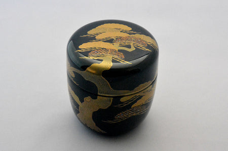 Tea ceremony utensils, Thin matcha container, Rikyu type, Old pine tree - Sanao Matsuda, Echizen lacquerware