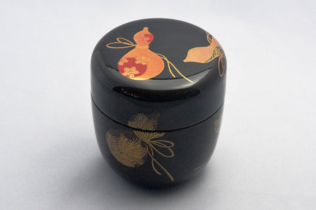 Tea ceremony utensils, Thin matcha container, Rikyu type, Six gourds - Sanao Matsuda, Echizen lacquerware
