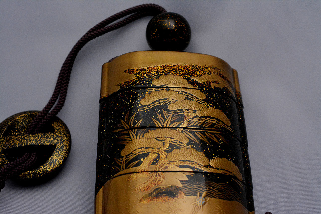 Japanese style accessories, Inro seal case, Mt. Horai, Maki-e - Sanao Matsuda, Echizen lacquerware