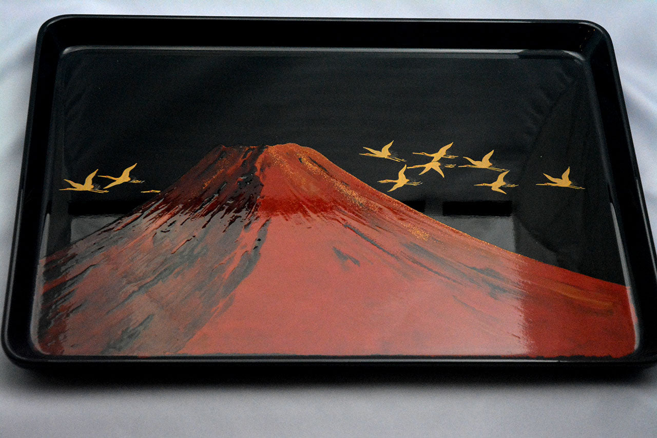 飾り 「飾り盆 富士山」 松田眞扶 越前漆器