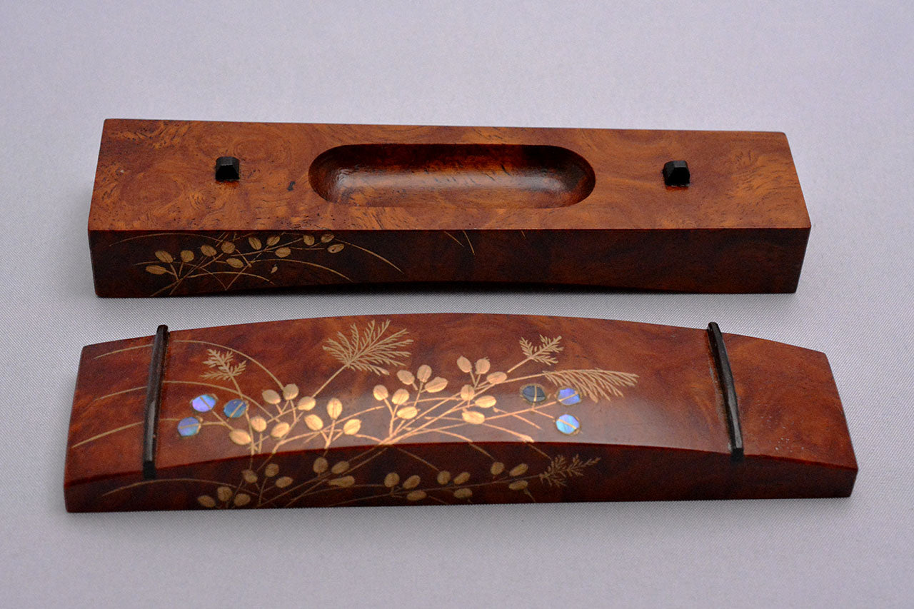 Tea ceremony utensils, Incense container, Koto shape - Sanao Matsuda, Echizen lacquerware