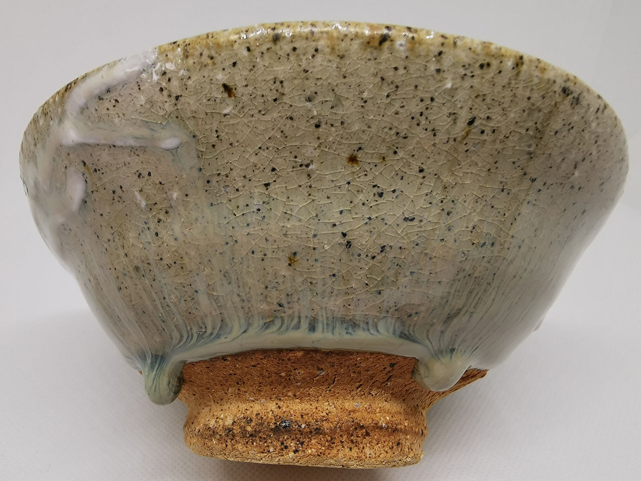 Tea ceremony utensils, Blue karatsu Matcha tea bowl - Raizan Yasunaga, Karatsu ware, Ceramics