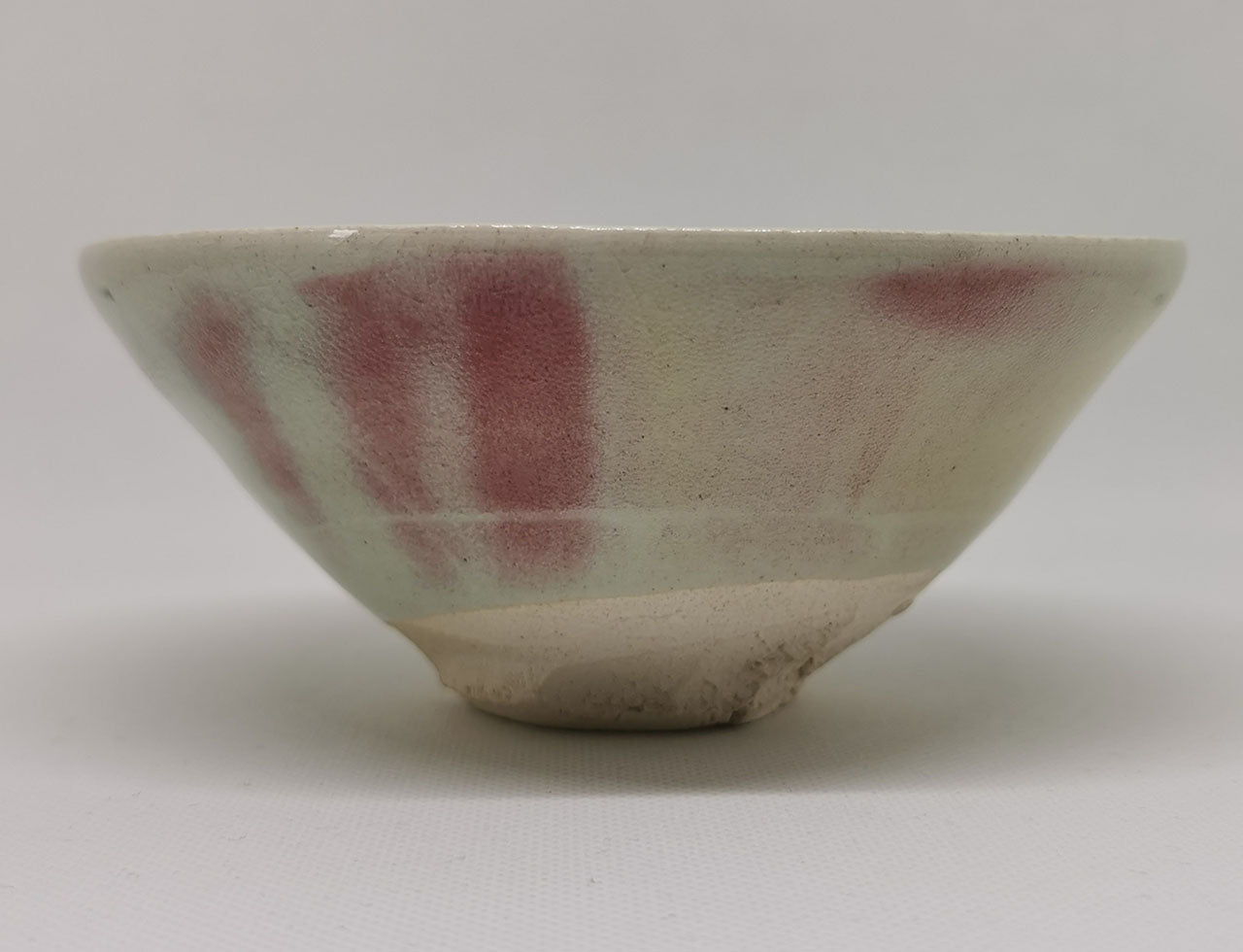 Tea ceremony utensils, Cinnabar Matcha tea bowl - Raizan Yasunaga, Karatsu ware, Ceramics