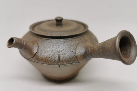 茶具 無釉南蠻茶壺 算盤形 水野陽景 常滑燒 陶瓷器