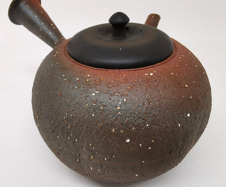 Tea supplies, Kyusu teapot, Vermilion fire kiln-change, Namban Pear skin, Petal - Yokei Mizuno, Tokomane ware, Ceramics