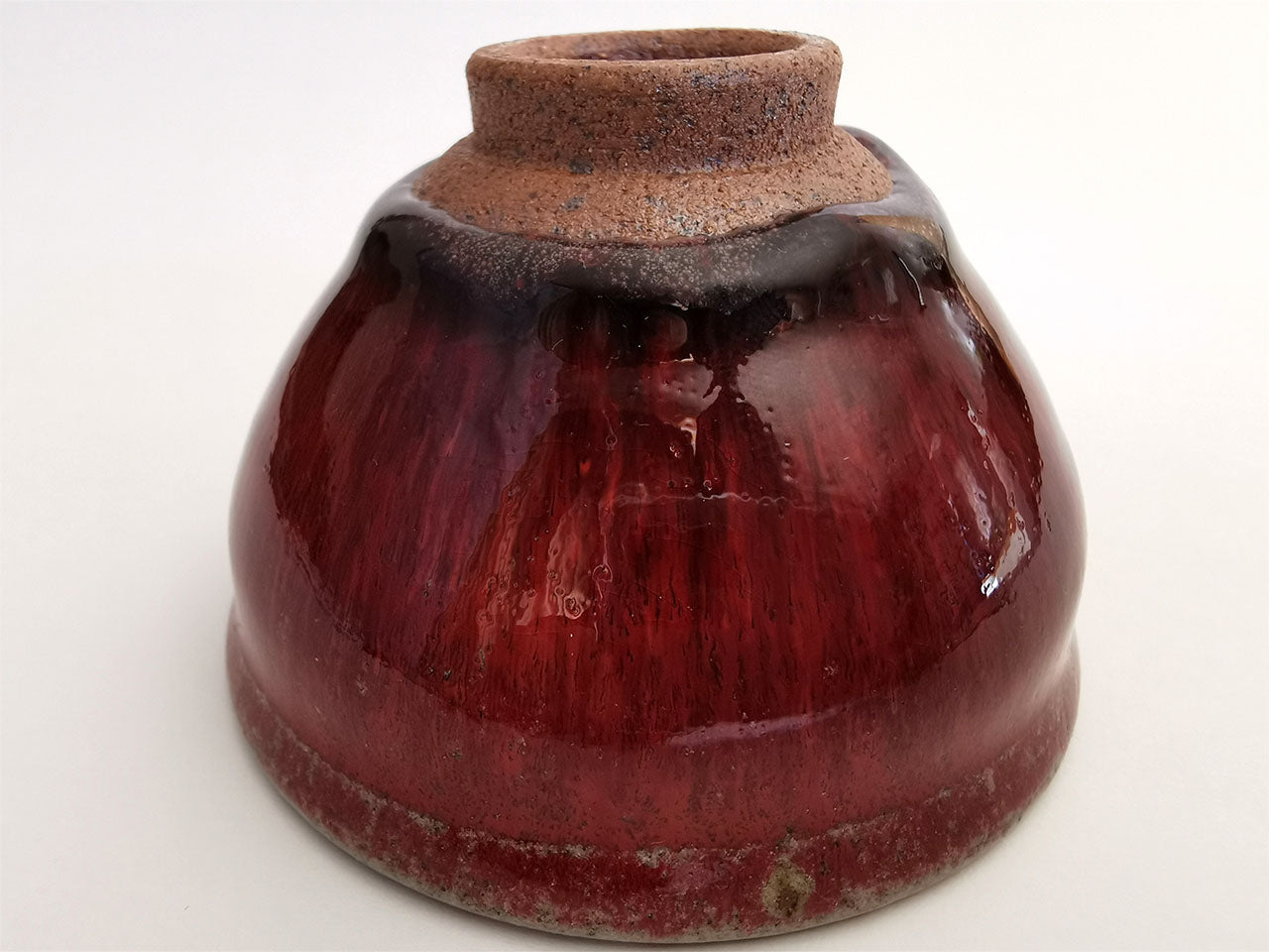 Drinkware, Large sake cup, Red colored, Tenmoku, Deep type - Tea cup, Toshinori Munakata, Aizuhongo ware, Ceramics