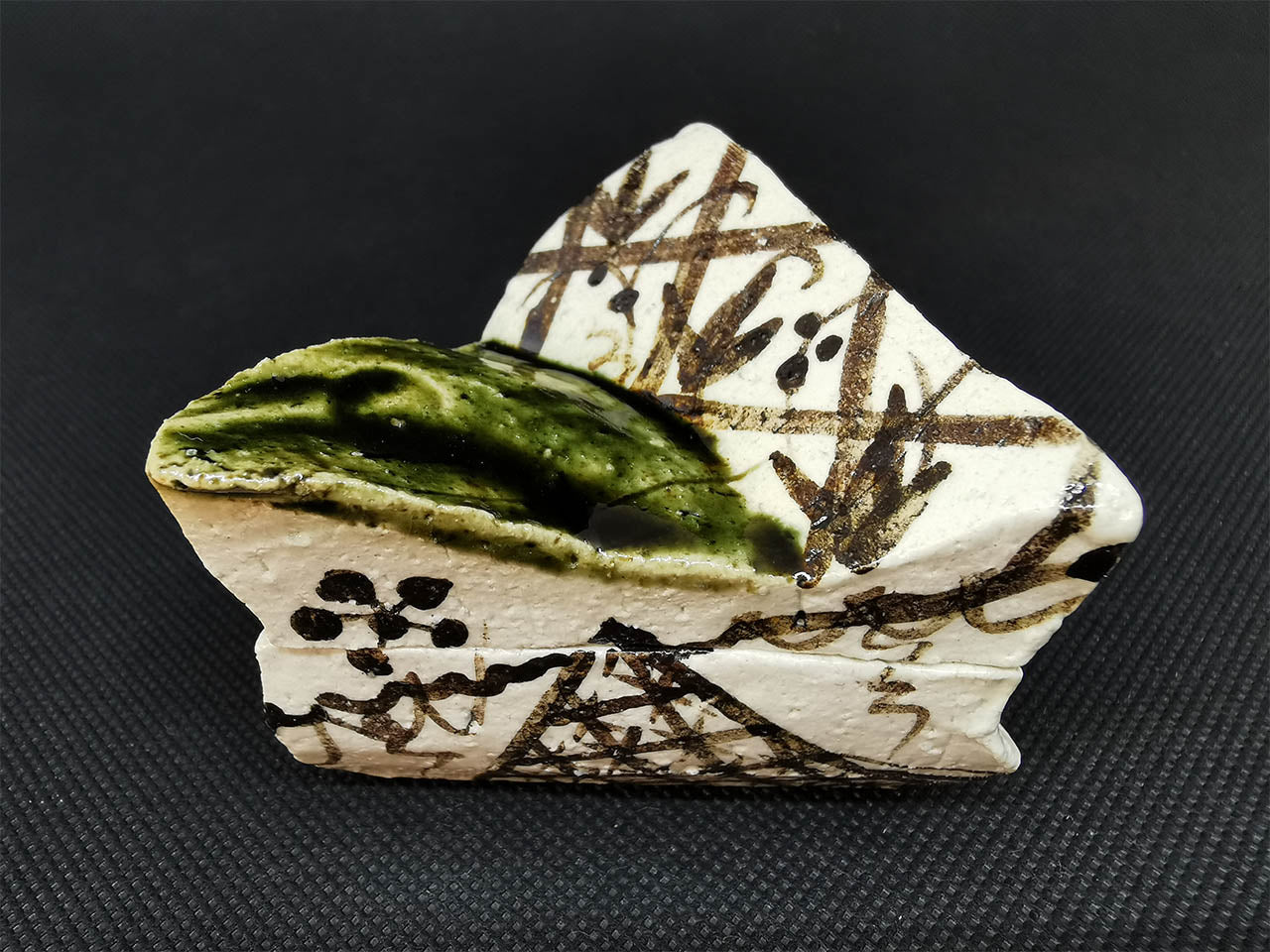 Tea ceremony utensils, Incense container, Oribe - Makoto Yamaguchi, Kasama ware, Ceramics