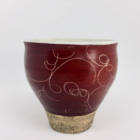 茶具 赤绘金彩茶杯 松本伴宏 信乐烧 陶瓷器