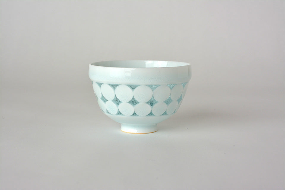 Drinkware, Sake cup, Bluish-white porcelain, Fireflies on the water A - Kotaro Ikura, Ceramics