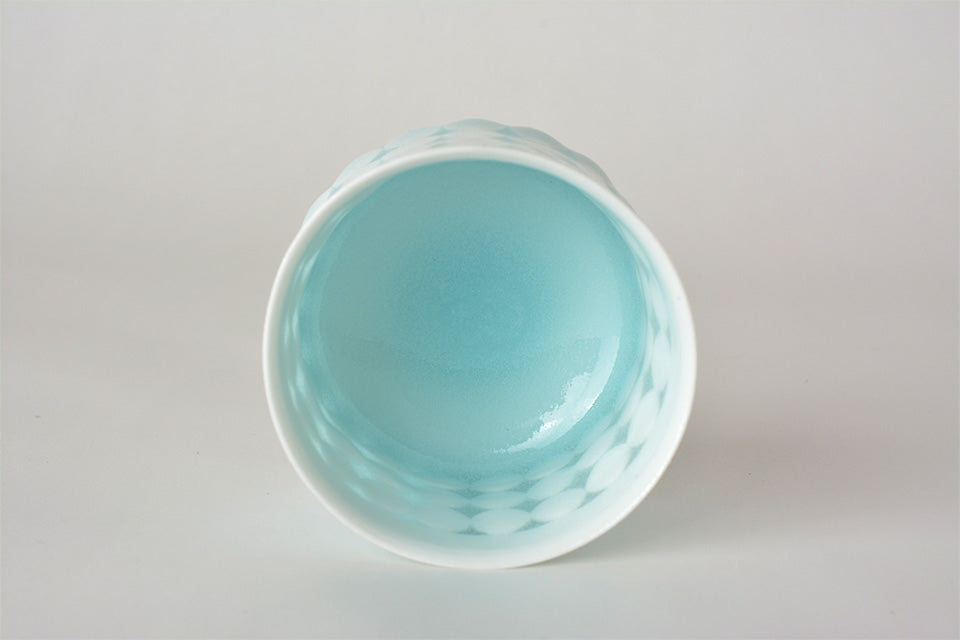 Drinkware, Sake cup, Bluish-white porcelain, Fireflies on the water B - Kotaro Ikura, Ceramics