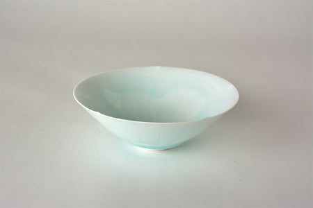 Drinkware, Sake cup, Bluish-white porcelain, Flower shape B - Kotaro Ikura, Ceramics