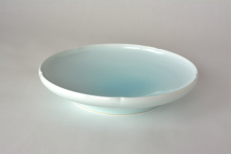 Table ware, Plate, Bluish-white porcelain, Flower shape - Kotaro Ikura, Ceramics