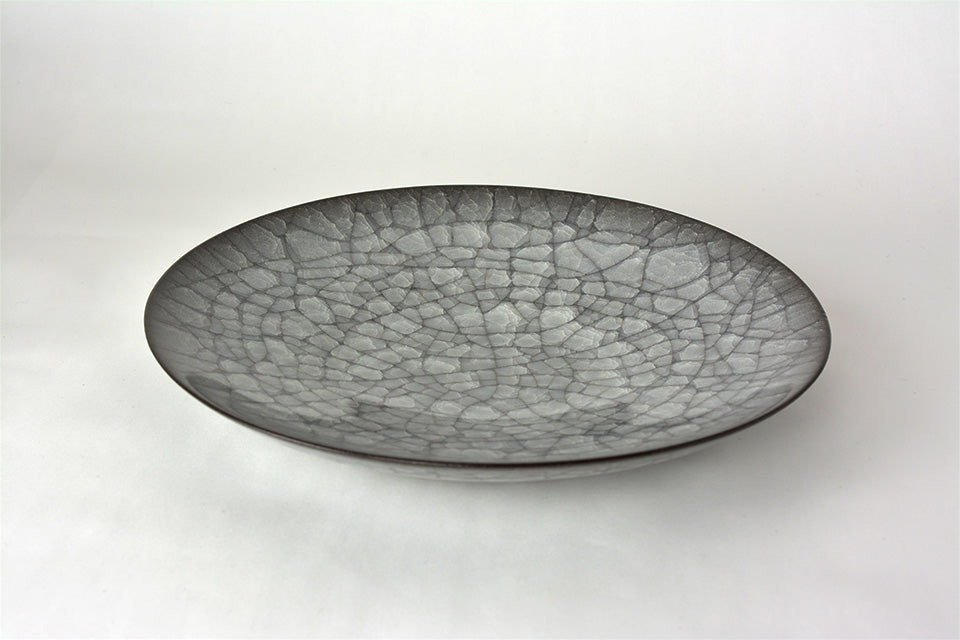 Table ware, Plate, Ice cracks pattern A - Takeshi Imaizumi, Tenmoku, Ceramics