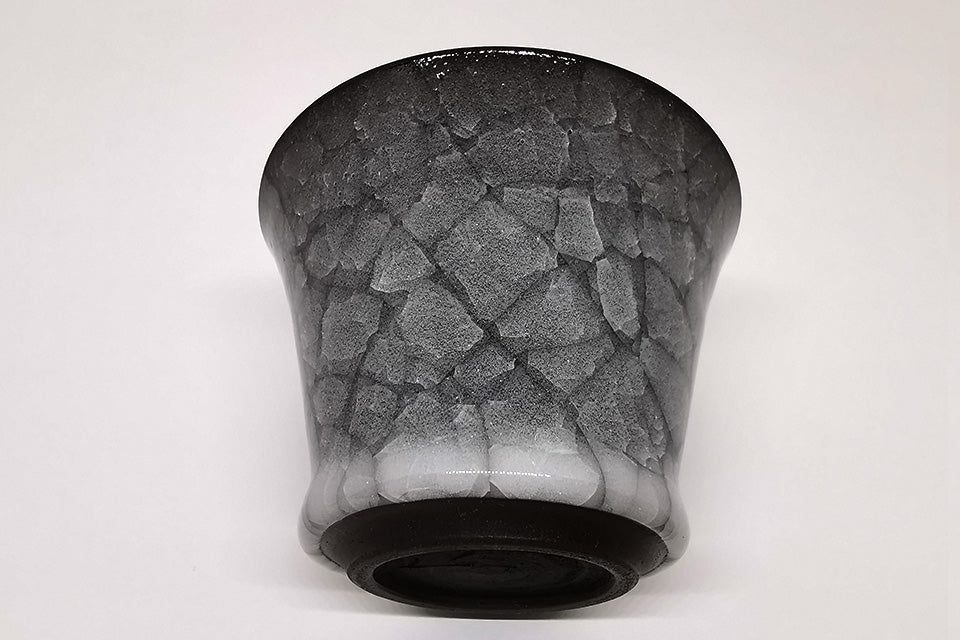 Drinkware, Sake cup, Ice cracks pattern, Deep type A - Takeshi Imaizumi, Tenmoku, Ceramics