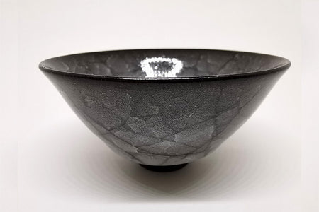 Drinkware, Sake cup, Ice cracks pattern - Takeshi Imaizumi, Tenmoku, Ceramics