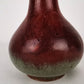 Flower vessel, Vase, Vermilion coloration, Crane neck - Toshinori Munakata, Aizuhongo ware, ceramics