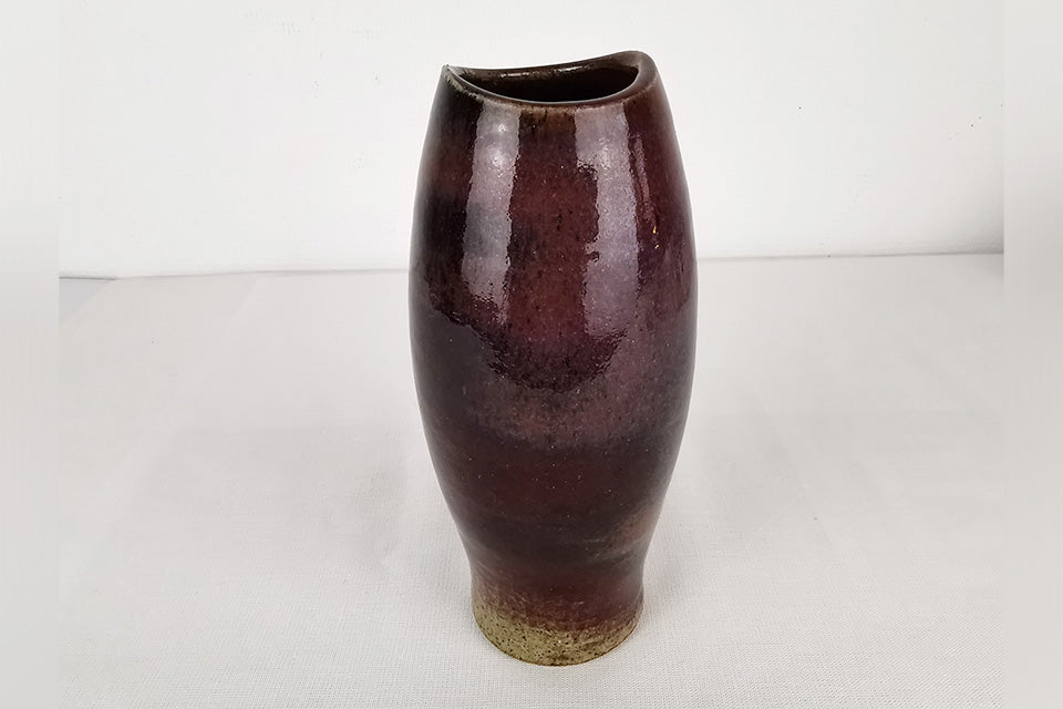Flower vessel, Vase, Shikou glaze - Toshinori Munakata, Aizuhongo ware, ceramics