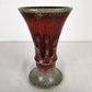 Flower vessel, Vase, Vermilion coloration - Toshinori Munakata, Aizuhongo ware, ceramics