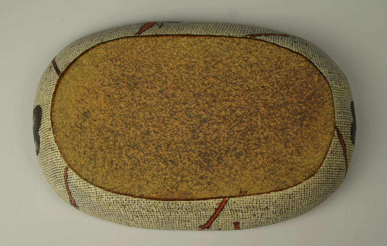 收納用品 陶盒 布紋樹果圖案 伊藤東彥 笠間燒 陶瓷器