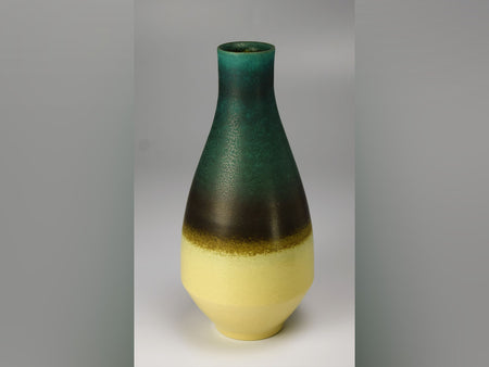 Flower vessel, Green coloring vase - Hideki Inoue, Kasama ware, Ceramics