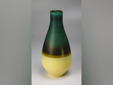 Flower vessel, Green coloring vase - Hideki Inoue, Kasama ware, Ceramics
