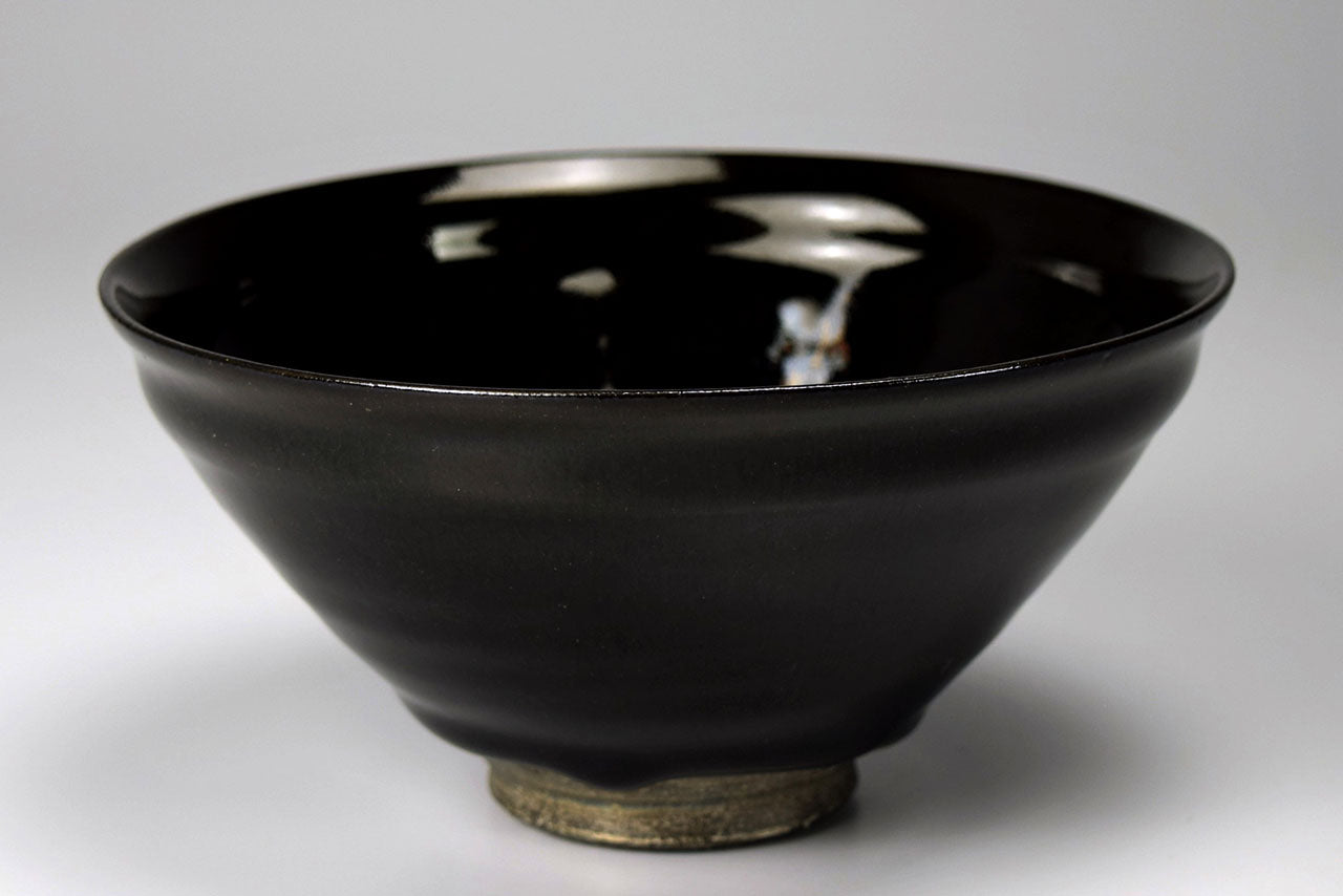 Tea ceremony utensils, Matcha tea bowl, Miru-ji, Silver, high base - Masayuki Uraguchi, Kasama ware, Ceramics