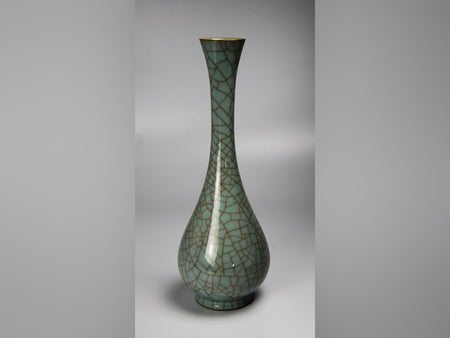 Flower vessel, Single flower vase, Celadon pottery - Masayuki Uraguchi, Kasama ware, Ceramics