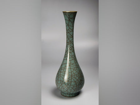 Flower vessel, Single flower vase, Celadon pottery - Masayuki Uraguchi, Kasama ware, Ceramics
