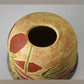Flower vessel, Pot, Autumn leaves and hollyhock - Hiroyuki Onuki, Kasama ware, Ceramics