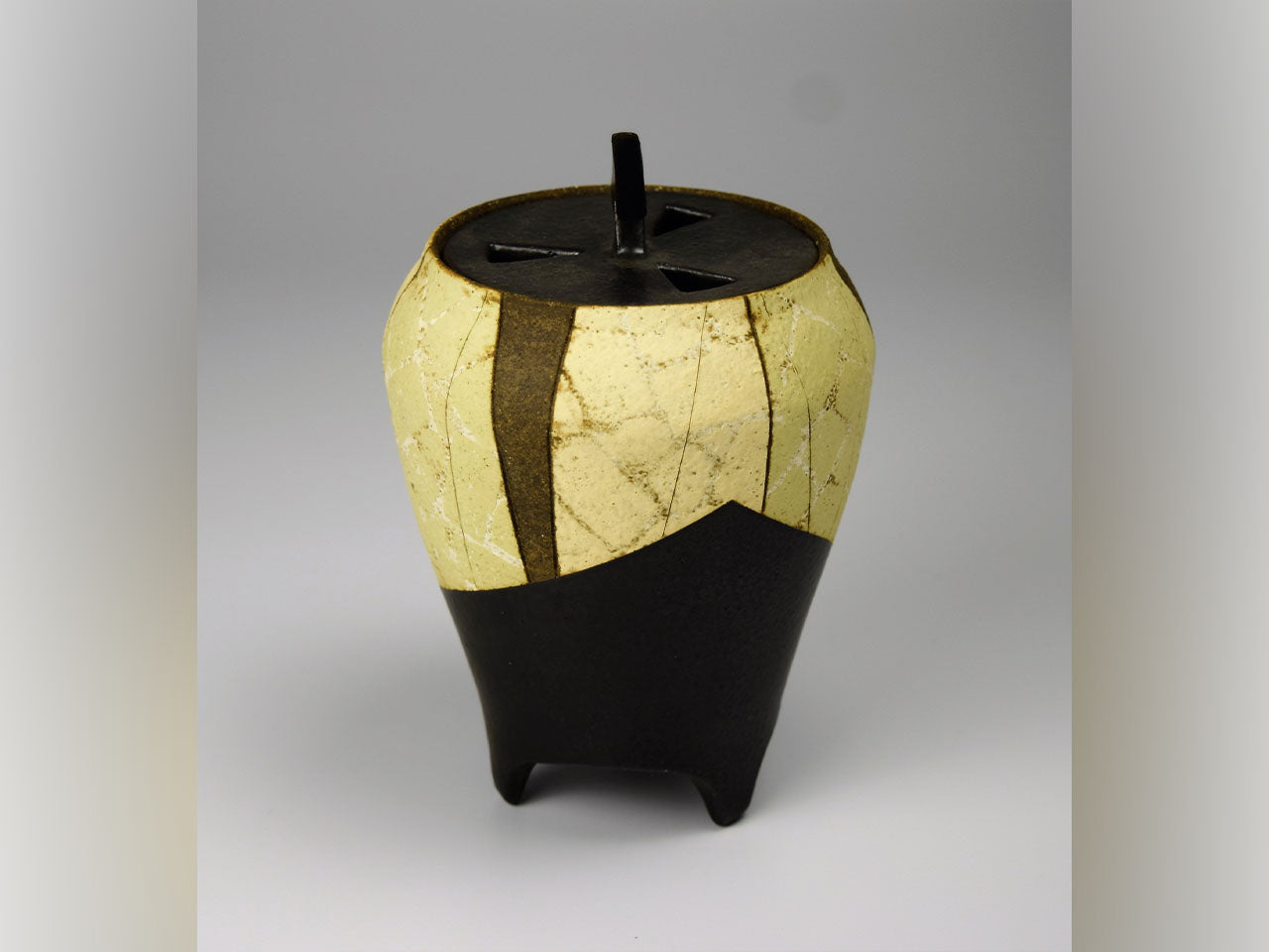Ornament, Incense burner, White mud pottery - Hiroshi Kikuchi, Kasama ware, Ceramics