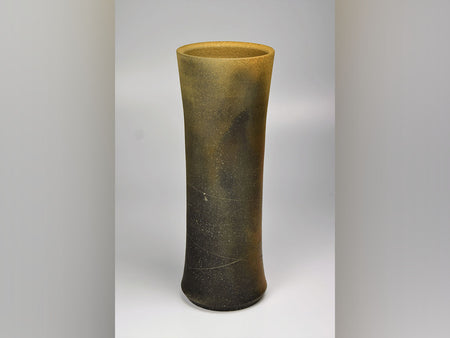 Flower vessel, Vase, Carbonized kiln-change, Medium - Hiroshi Kikuchi, Kasama ware, Ceramics