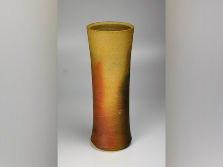 Flower vessel, Vase, Carbonized kiln-change, Medium - Hiroshi Kikuchi, Kasama ware, Ceramics