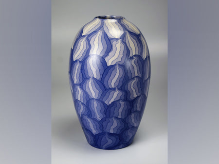 Flower vessel, Pot, Muku ash glazed, Kneading technique - Koyo Matsui, Kasama ware, Ceramics