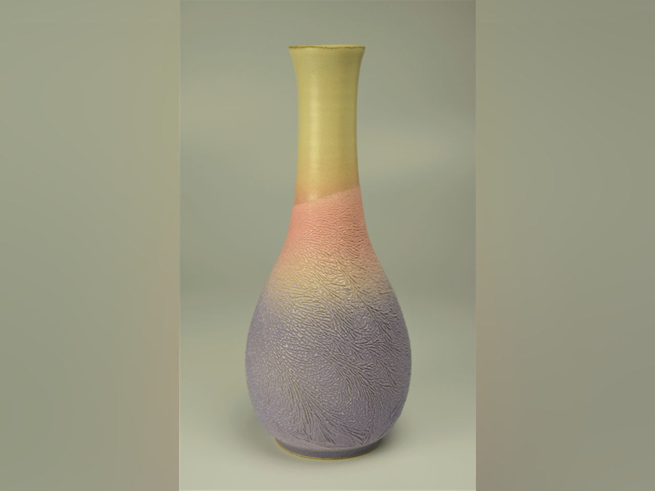 Flower vessel, Vase, Ice-flowing design, Coloring - Shuji Yanagibashi, Kasama ware, Ceramics