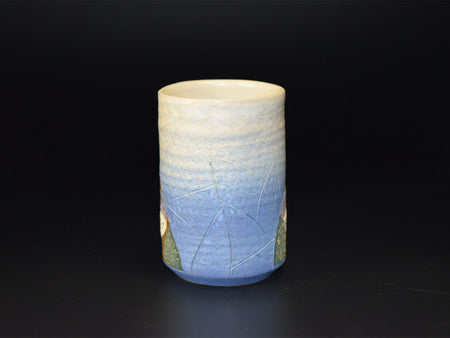 杯子 金彩泥馬克杯 藍色 須藤茂夫 笠間燒 陶瓷器
