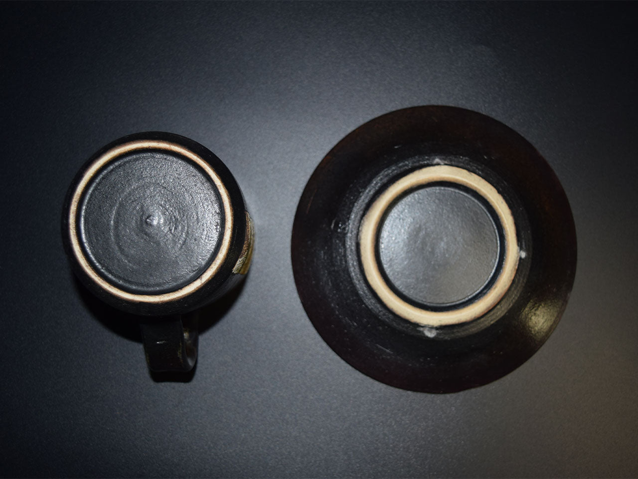 カフェ用品 「流葉紋カップ＆ソーサー 茶」 須藤茂夫 笠間焼 陶磁器