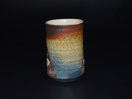 杯子 金彩泥馬克杯 棕色 須藤茂夫 笠間燒 陶瓷器