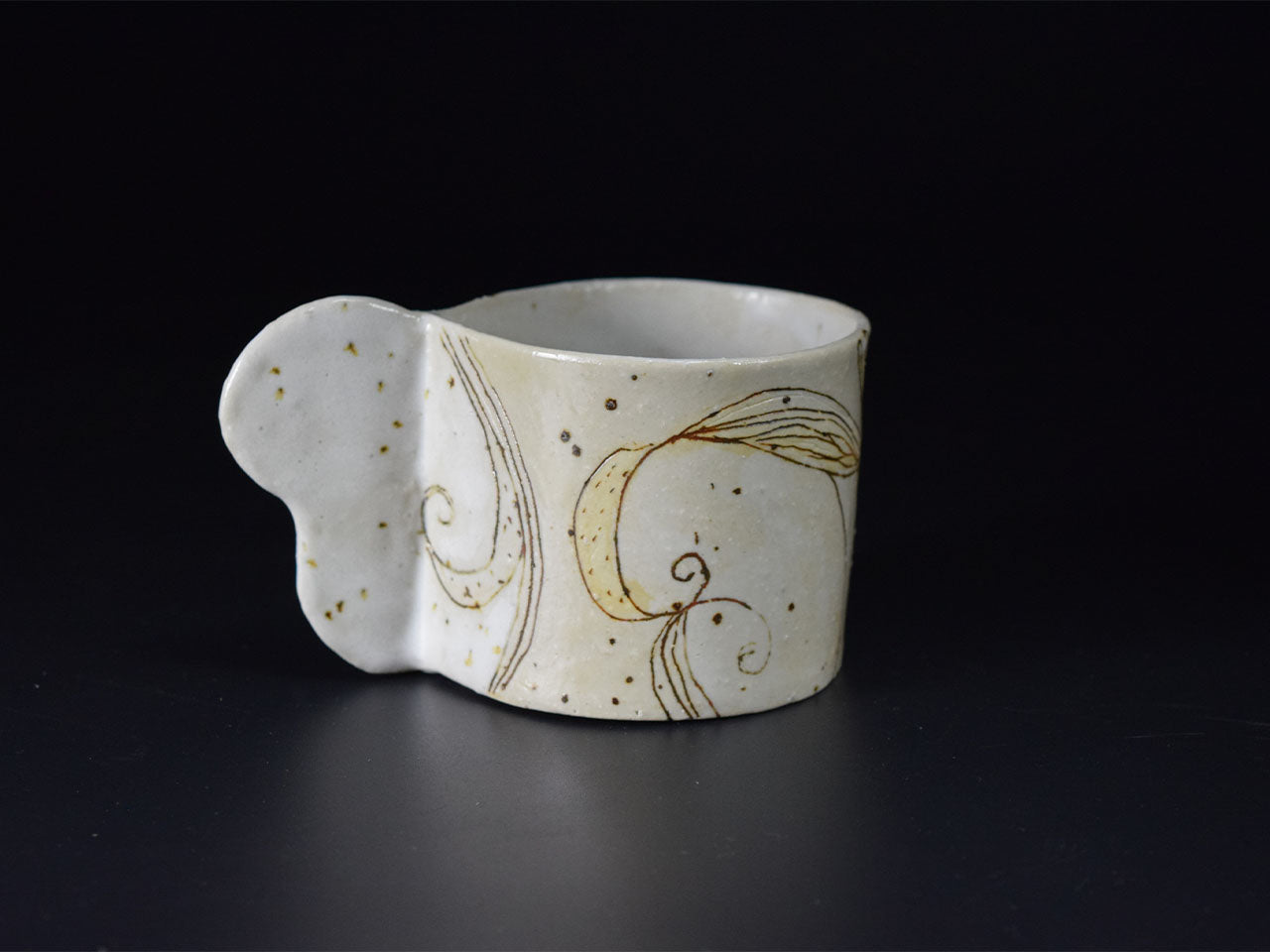 Drinkware, Cup, Flowering plant design - Rieko Yura, Kasama ware, Ceramics