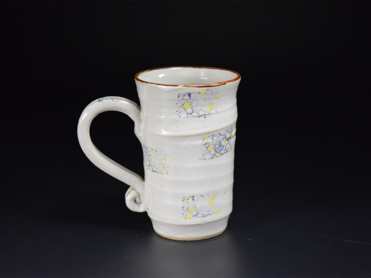 Drinkware, Cup with handles, White glaze, Gold paint - Masami Kobayashi, Kasama ware, Ceramics
