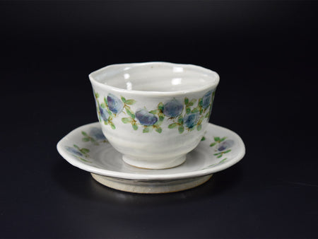茶具 藍玫瑰茶杯 松下知子 笠間燒 陶瓷器