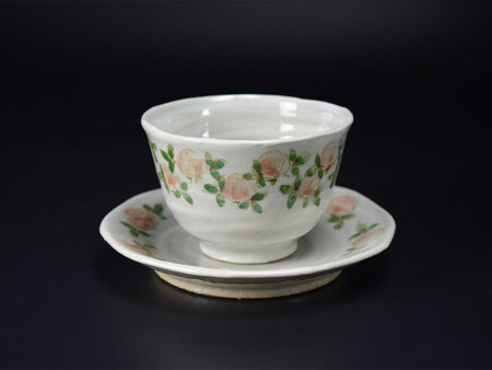 茶具 紅玫瑰茶杯 松下知子 笠間燒 陶瓷器