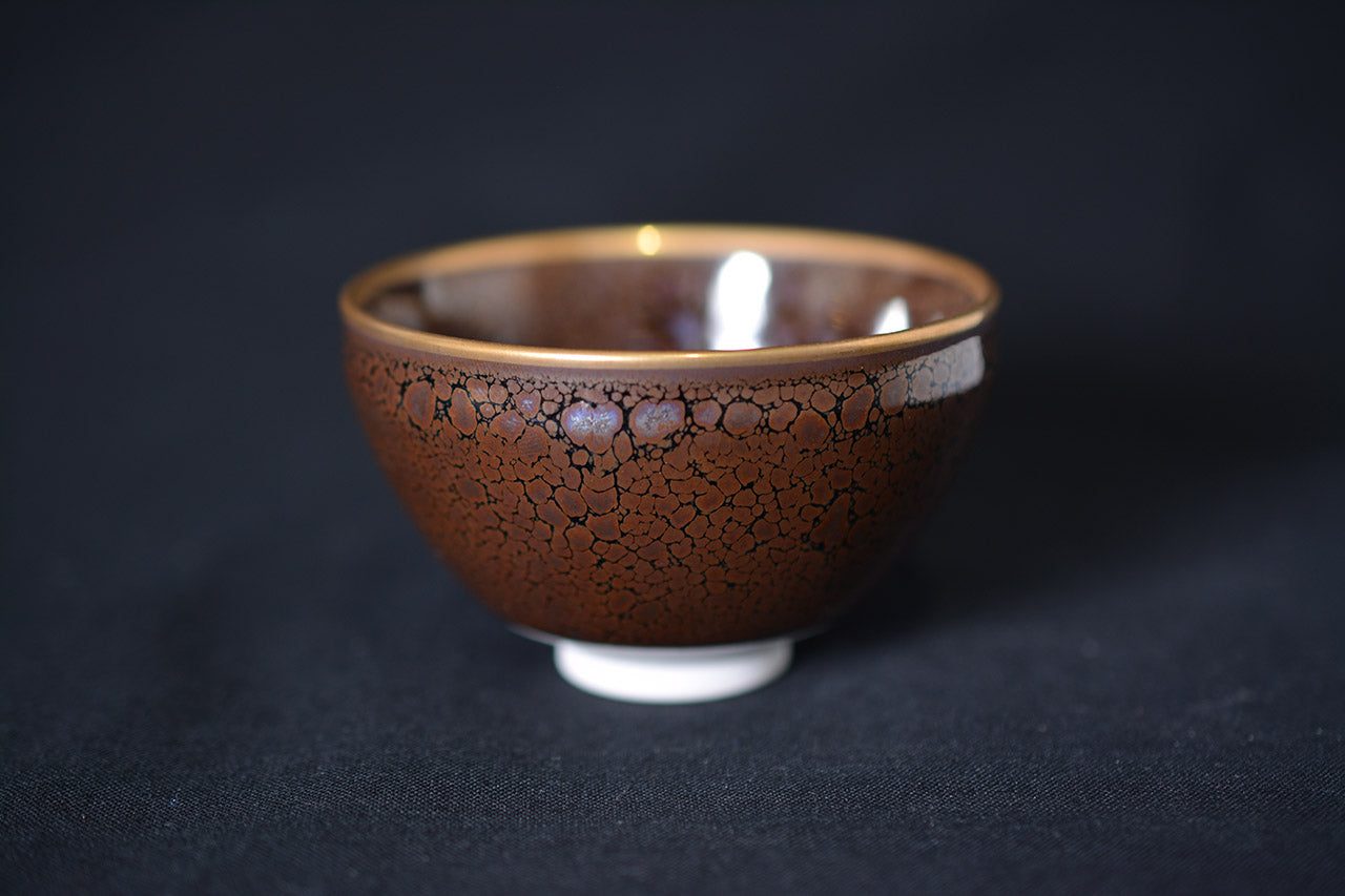 Drinking vessel, Large sake cup, Oil drop Golden rim, Tenmoku shape, tea cup - Shinemon-kiln, Arita ware, Ceramics