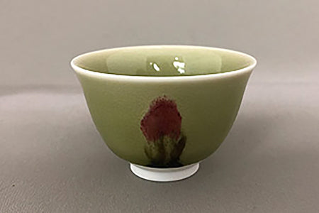 Drinking vessel, Mini sake cup, Tenryuji celadon Petal patterne, tea cup - Shinemon-kiln, Arita ware, Ceramics