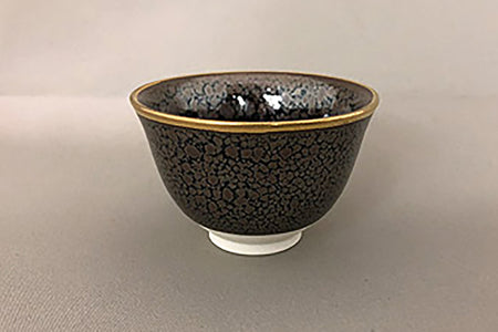 茶具 迷你茶盏 油滴金卷 日本产手工茶杯 清酒杯 真右卫门窑 有田烧 陶瓷器